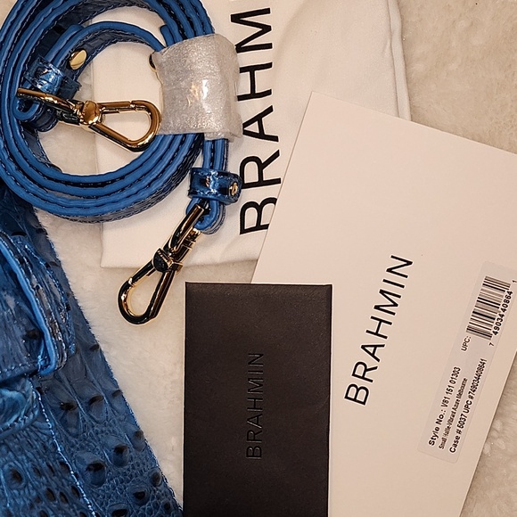 NWT Brahmin Small Hallie Sachels Vibrant Azure Melborne Genuine Leather Mob Wife - Picture 11 of 14